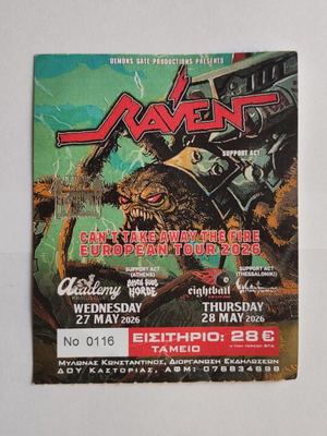 Raven Ticket 27/5/2026 like new, Piraeus Club Academy