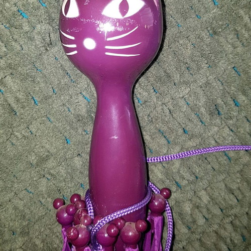 Large umbrella with cat paws print, purple