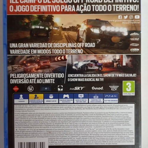Gravel PlayStation 4 (PS4) like new with Spanish cover
