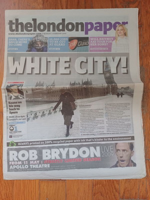 The London Paper newspaper used 02.02.2009