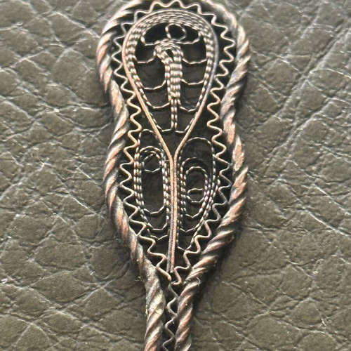 Vintage handmade filigree Ottoman spoon early 20th century, 10cm