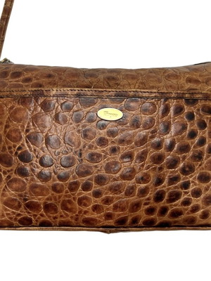 Salvatore Ferragamo vintage δερμάτινη τσάντα ώμου μεταχειρισμένη, καφέ
