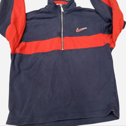 Nike quarter-zip sweatshirt used, vintage navy and red colorblock