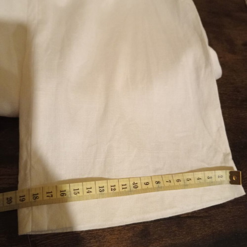 Marks & Spencer white high-waist pants new, linen viscose blend, UK 12