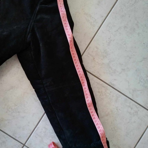 Jacket suede black with inner fur used, genuine leather