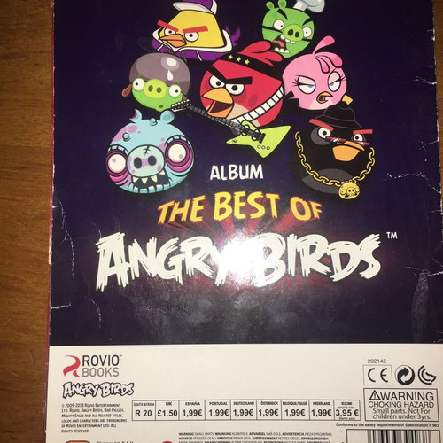 Άλμπουμ αυτοκόλλητων Angry Birds μεταχειρισμένο με 39 χαρτάκια στα 208