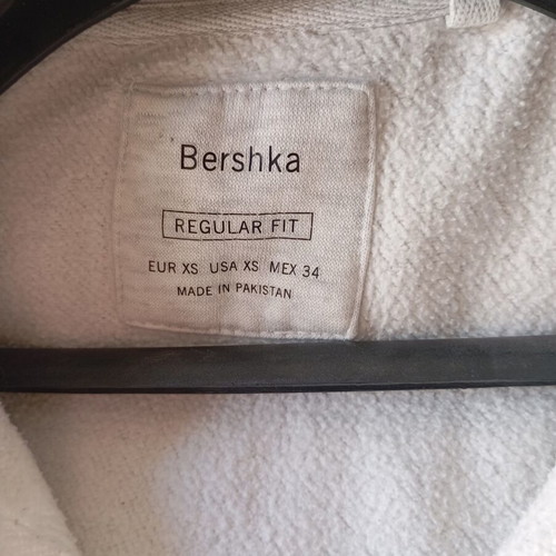 Bershka unisex grey hoodie with zipper