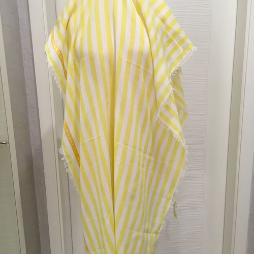 Weekend Max Mara Cotton/Linen Scarf New, White and Yellow