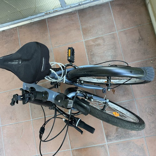 Btwin Folding Bike 120 grey/blue, like new, 6 gears