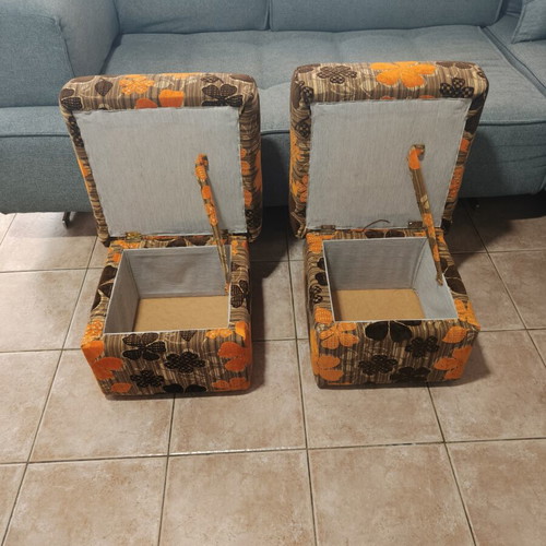Stools like new, very comfortable with storage space, set of 2