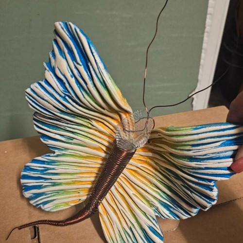 Handmade large embossed butterfly decoration like new
