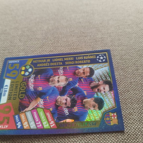 Topps Match Attax UCL 2017/18 Gold Limited Edition Barcelona card like new