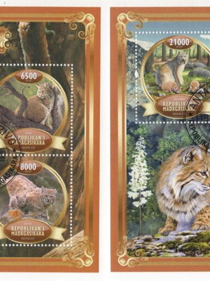 Madagascar 2022 Complete Lynx Stamp Set Mint Condition