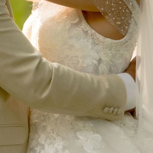 Shein wedding dress used, size M, white with sequins and lace