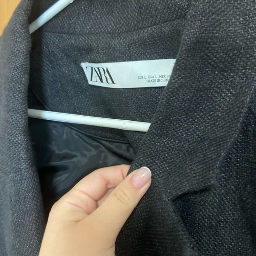 Zara long jacket new, gray, size large