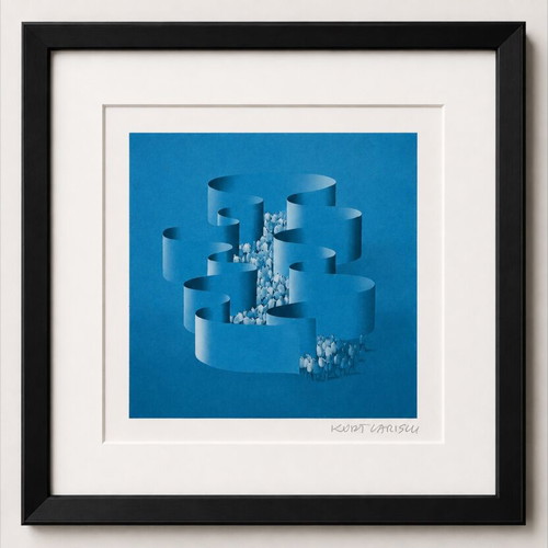 Kurt Larisch signed surrealist art print
