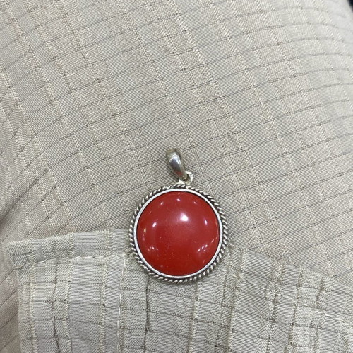 Silver pendant with coral new