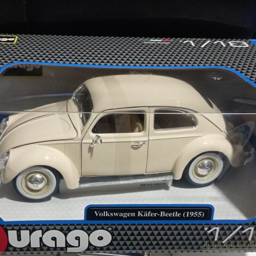 Burago Volkswagen Käfer Beetle 1955 Beige 1:18 Scale Model New