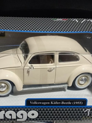 Burago Volkswagen Käfer Beetle 1955 Beige 1:18 Scale Model New