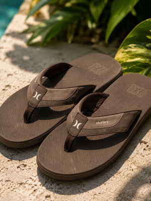 Hurley ανδρικές καφέ σαγιονάρες Bubble Cushion Comfort μέγεθος 12 EU 46 σαν καινούργιο