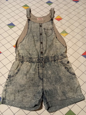 S.Oliver Vintage-Vibe Acid Wash Denim Short Overalls like new, blue