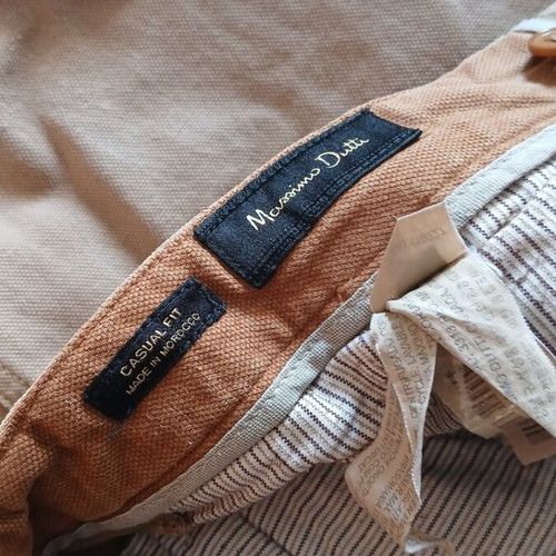 Massimo Dutti men's thick stonewashed jeans used, beige brown, size L