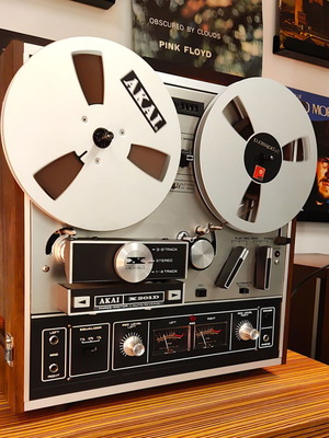 Akai X-201D Vintage Reel to Reel Tape Recorder used, 3-motor auto-reverse