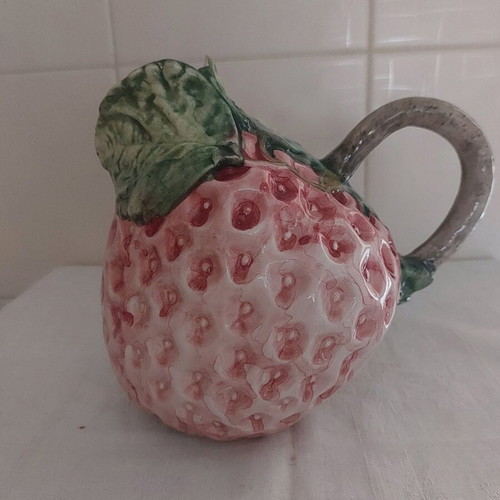 Handmade faience pitcher hand-painted new