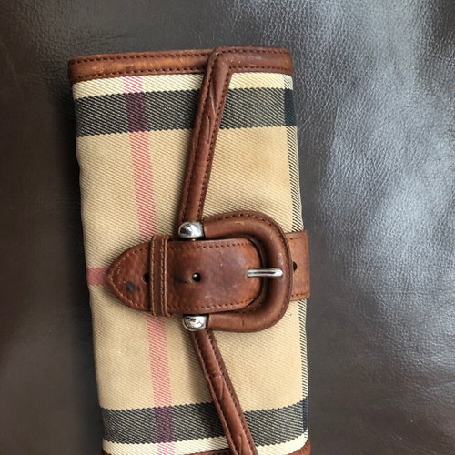 Burberry wallet used, beige and brown