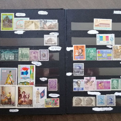 Stamp album used with thematic editions from many countries