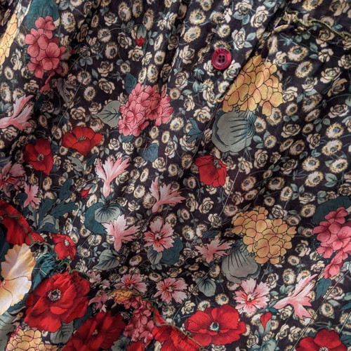 Kenzo blouse used with vintage floral pattern and bell sleeves