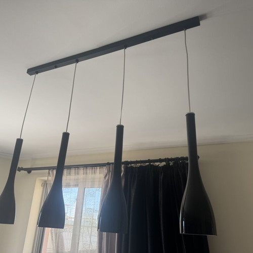 Black ceiling light like new with 4 spare parts