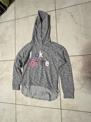 Hooded sweatshirt for girl used, gray, age 8