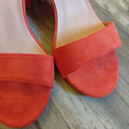 Vera Blum suede sandals with block heel, orange