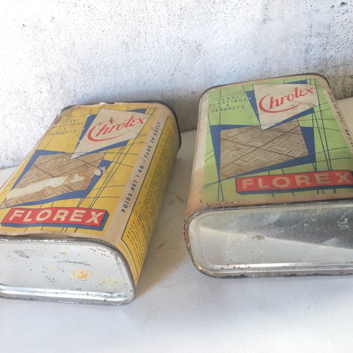 Chrotex metal packaging set 60’s with Florex varnishes used