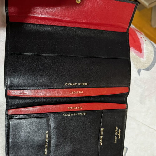 Leather wallet large size with red interior lining like new