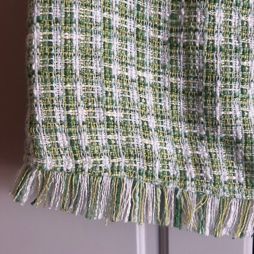 Stradivarius mini skirt new tweed with slit and fringes size 34