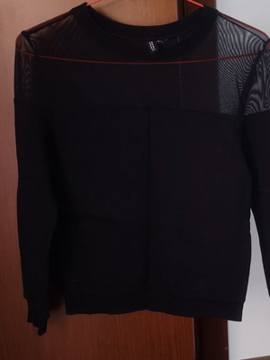 Φούτερ H&M με διαφάνεια στους ώμους σαν καινούργιο, μαύρο, XS
