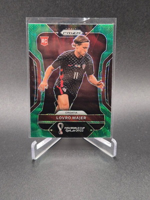 2022 Panini Prizm World Cup Qatar Green Wave Lovro Majer #60 Croatia Rookie RC μεταχειρισμένο