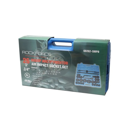 Rockforce Socket Set with 3/4 6-Point Impact Sockets 26 Pieces New