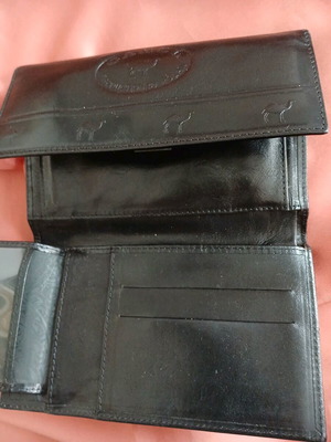 Camel leather black wallet new