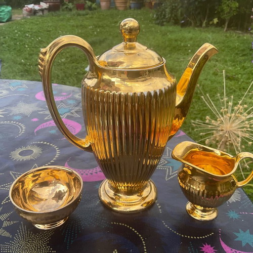 Τσαγιέρα τρίο Royal Winton vintage με μικρό ξεθώριασμα στο χρυσό