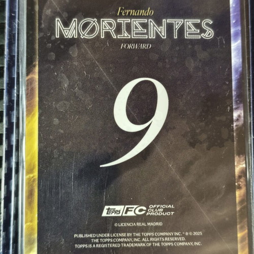 2024-25 Topps Fanatics Fest Real Madrid Fernando Morientes Intergalactic Gold Star Foil card