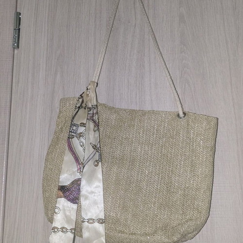 Straw shoulder bag new, beige