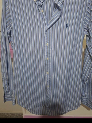 Ralph Lauren Custom Fit Men's Shirt like new, blue striped