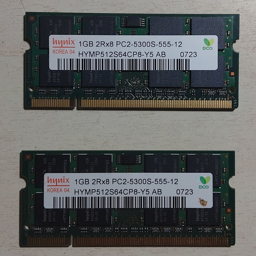 Hynix 1GB 2Rx16 PC2-5300S-555-12 DDR2 RAM used