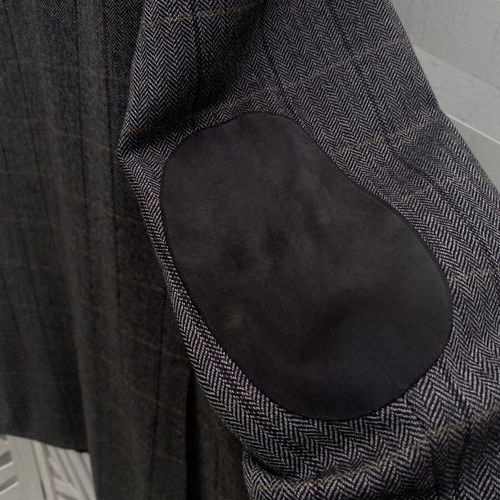 Loro Piana men jacket Superfine Wool gray checked size 54 like new