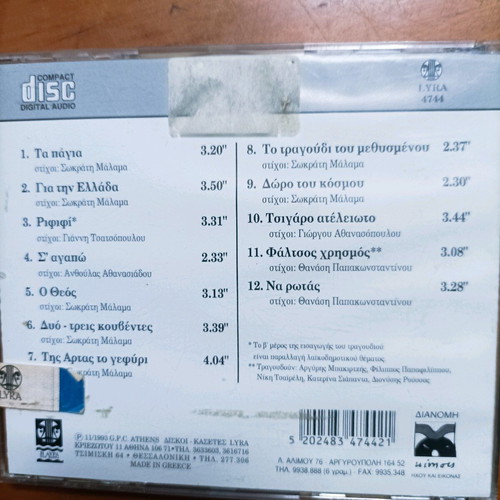 Sokratis Malamas CD like new, entechno