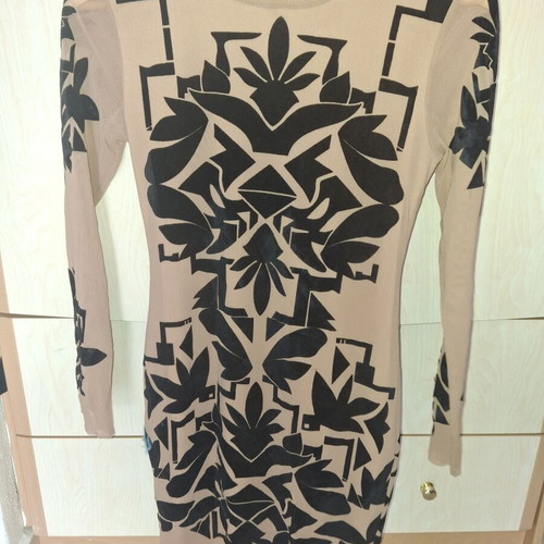 BSB dress with transparent sleeves, beige, size S