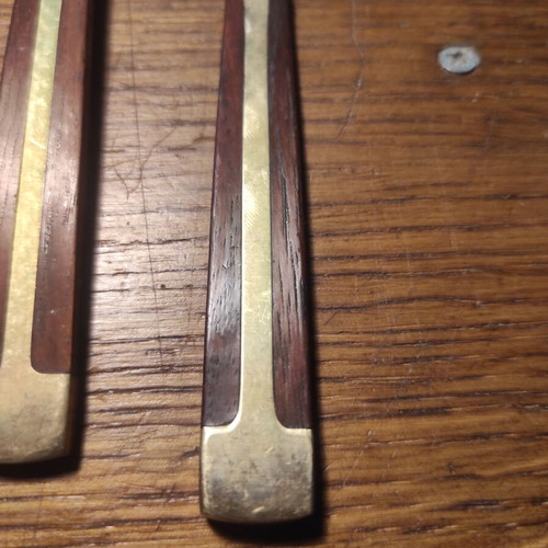 Vintage brass and rosewood cutlery set, 93 pieces, Mid-Century